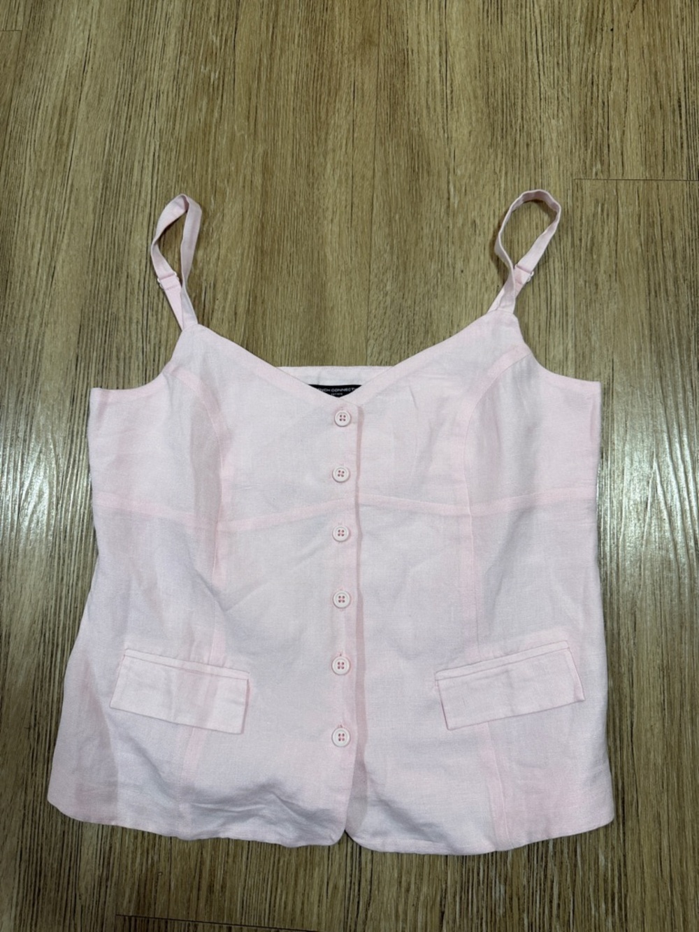 French Connection Pale Pink Button-Front Camisole size 12